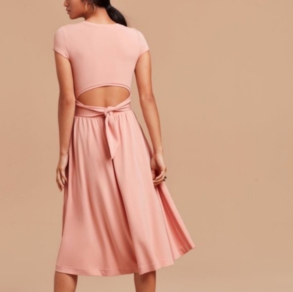 Wilfred Aritzia Oxymore Blush Midi Dress Size Medium - Picture 7 of 7